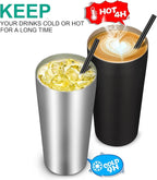 VEGOND 20oz Tumbler Bulk with Lid and Straw 1 Pack, Stainless Steel Vacuum Insulated Tumbler, Double Wall Coffee Cup Travel Mug, Stainless Steel