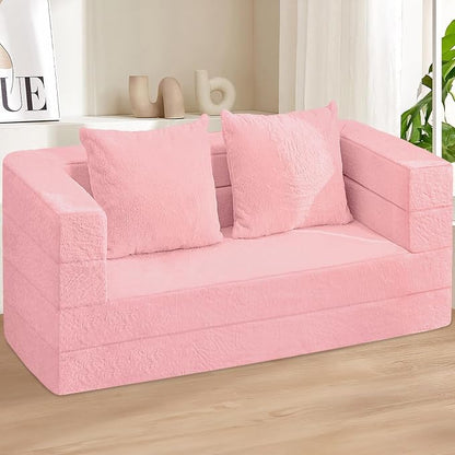 Futon Sofa Bed with Pillow, 3-in-1 Sleeper Sofa Bed with Removable Cover - Image 2
