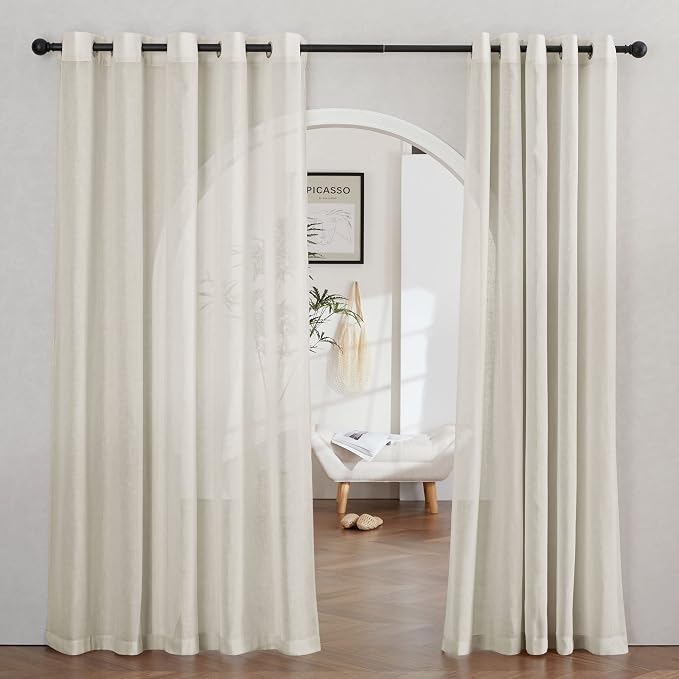 NICETOWN Semi Sheer Linen Curtains Extra Wide by NICETOWN