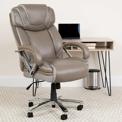 Flash Furniture HERCULES Series Big & Tall 500 lb. Rated Taupe LeatherSoft - Image 2