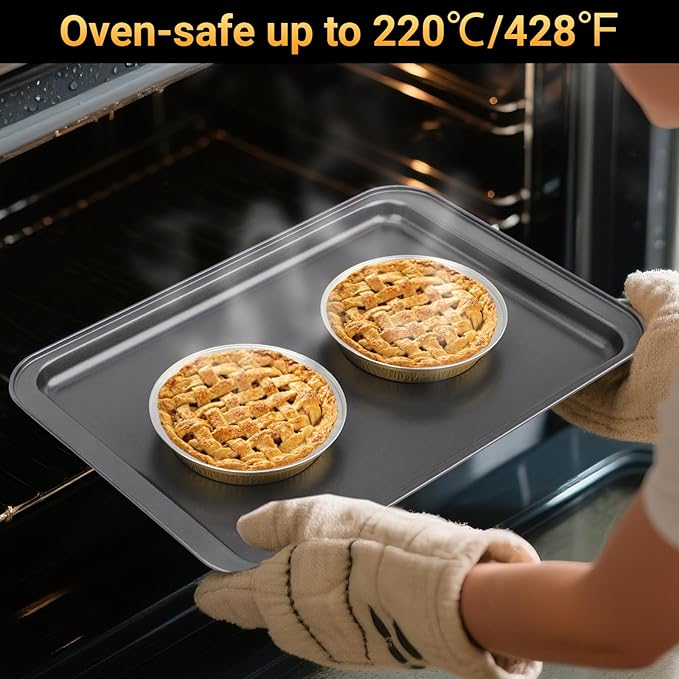 EUSOAR Cake Pans with Lids, 50pcs 10oz/275ml Aluminum Disposable Ramekins Oven Safe Muffins Liner, Foil Baking Cups Cheesecakes Creme Brulee Container Pie Holders for Bakery Wedding Birthday Party