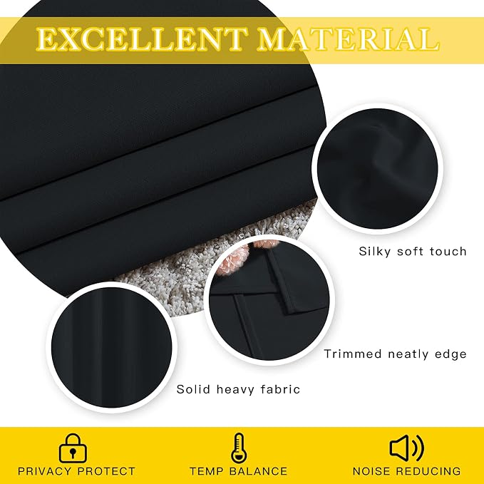 NICETOWN Black Out 144 inch Curtain - Image 5