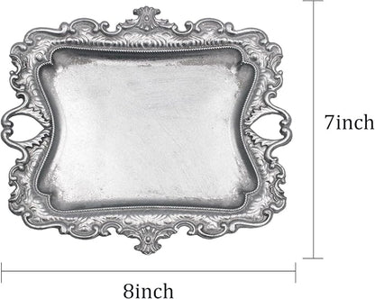 Funly mee 8 x 7 inches Antique Trinket Dish Vintage Jewelry Tray, Ring Holder - Image 4