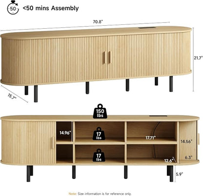 ONBRILL 70.8" TV Stand with Power Outlet - Image 2