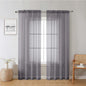 Charcoal Grey Sheer Curtains 78 Inches Long 2 Panels, Light Filtering Voile by Lecloud
