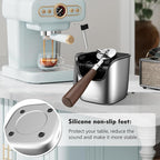 Ourokhome Knock Box Espresso Accessories, The Latest Patented Stainless Steel Espresso Machine Tool for Coffee Ground with Removable Knock Bar, Handle and Lid, Dishwasher safe, 4.8 inch
