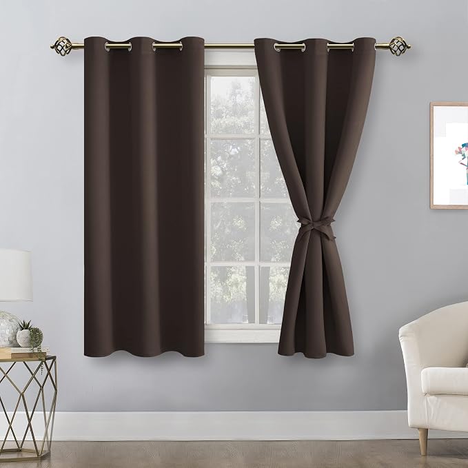 Short Blackout Curtains for Bedroom, 38 x 45 Inch, 2 Panels | Thermal Insulated - Image 9