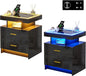 HNEBC Auto LED Nightstand Set of 2, Smart Night Stand by HNEBC