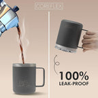 COREFLEX 12 oz Insulated Coffee Mug with Handle & Lid, Stainless Steel Double Walled Vacuum Insulated Tumbler, Travel Coffee Cup Thermal Cup - Home, Office, Travel, Outdoor, Camping