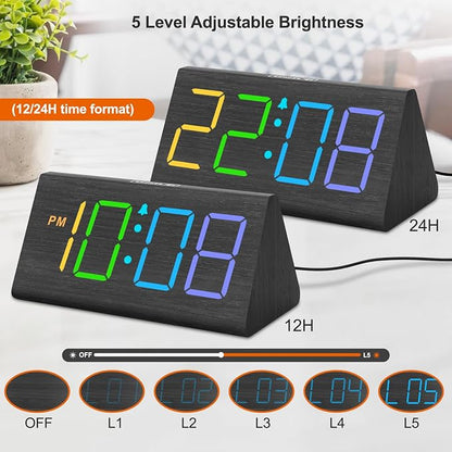 DreamSky Wooden Digital Alarm Clock - Image 4