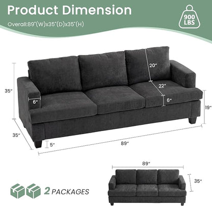 YOUDENOVA Sofa, 3 Piece Set Comfy Sofa, Loveseat & 2 3-Seater Couch - Image 3