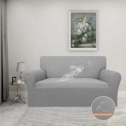 Easy-Going Waterproof Loveseat Couch Cover Stretch Jacquard Sofa Cover | Dual - Image 2