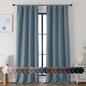 Simplebrand Ava Stone Blue Blackout Curtains by Simplebrand