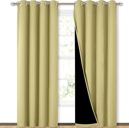 NICETOWN Full Shading Curtains 90" Long 2 Panels Set by NICETOWN