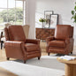 HULALA HOME Genuine Leather Manual Recliner Chairs Set of 2 by HULALAHOME