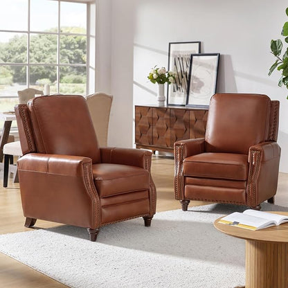 HULALA HOME Genuine Leather Manual Recliner Chair - Image 7