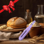 MOJOHAND Bread lame for Dough, Magnetic & Reusable Bread Lame Dough Scoring Tool, Anti-Slip Handle with Long Retractable Razor blades, Sourdough Scoring tool for Bread Making (Purple)