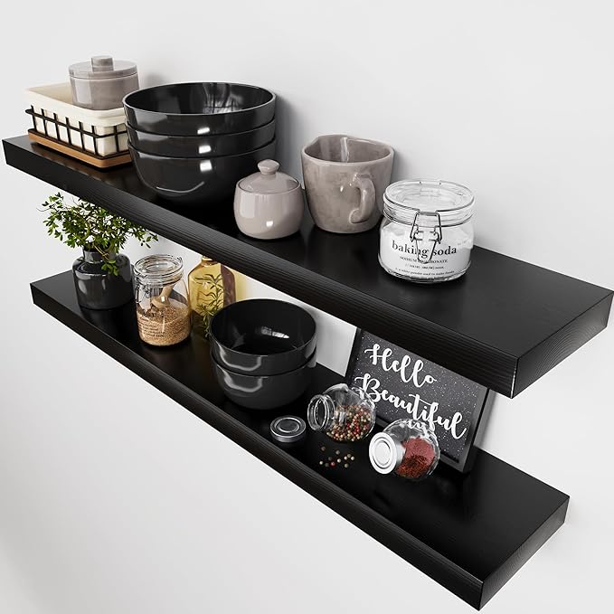 BAOBAB WORKSHOP Wood Floating Shelves by BAOBABWORKSHOP