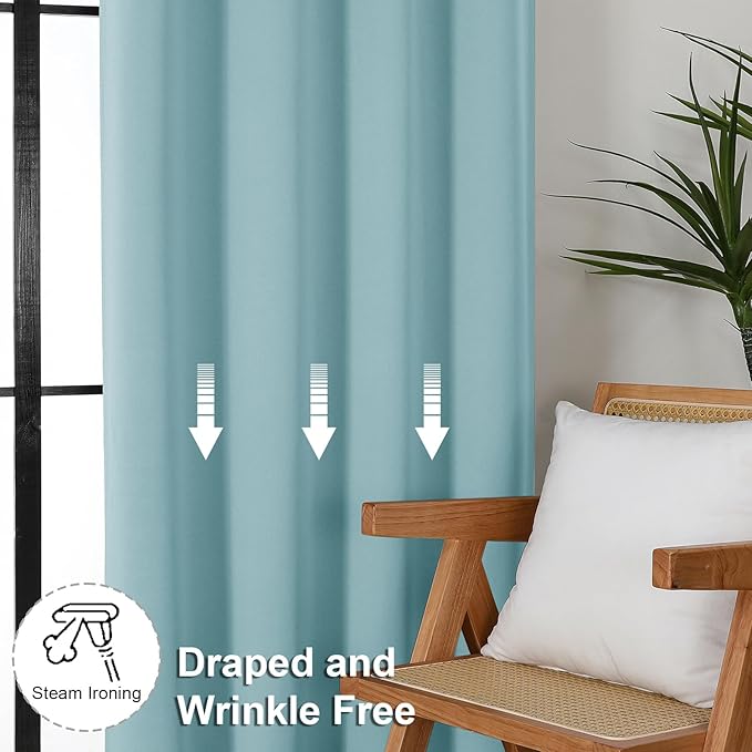 Simplebrand Ava Aqua Blackout Curtains - Image 7