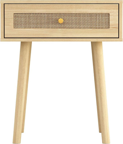 Atlantic Loft & Luv Remy Boho Mid-Century Natural Storage Drawer, Finish Rattan - Image 3