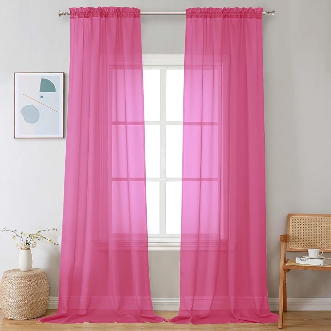 Chyhomenyc Extra Long Sheer Curtains 120 Inches Long 2 Panels Set, Light by Chyhomenyc