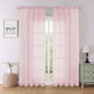 Blush Pink Sheer Curtains 84 Inches Long 2 Pcs, Rod Pockets Breathable Rustic by Lecloud