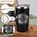 16 Pack Stainless Steel Tumbler Bulk Insulated Vacuum Travel Mug Powder Coated Coffee Mug Gift for Laser Engrave, 20oz Black
