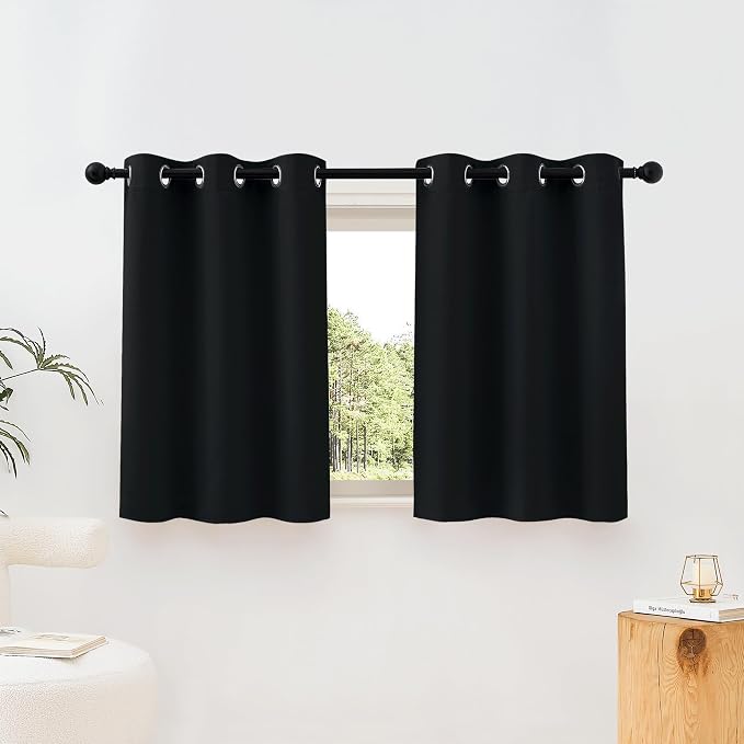 NICETOWN Black Blackout Curtains 30 inch Curtains by NICETOWN