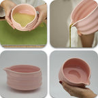Matcha whisk Set,7 Pcs Matcha Making Kit with whisk Whisk, Ceramic Bowl, Sifter, Scoop, Holder, Stand, and Tea Towel for Ultimate Matcha Experience(Pink)