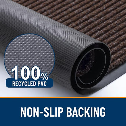 OLANLY 2-Pack Front Door Mats 71x47, Waterproof Heavy-Duty Doormats | Tan - Image 3