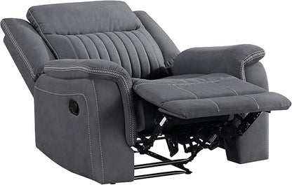 Lexicon Manual Recliner Chair, Polished Microfiber Reclining Sofa Chair - Image 8