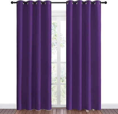 NICETOWN Purple Blackout Curtains 86 inches Long, Niose Reducing and Thermal - Image 2