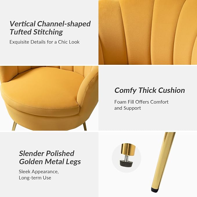 HULALA HOME Velvet Accent Chairs Set of 2 - Image 6