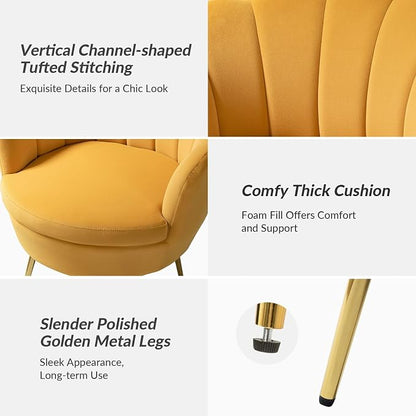HULALA HOME Velvet Accent Chairs Set of 2 - Image 6