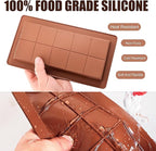 2 PCS Dubai Chocolate Bar Mold, Silicone Chocolate Mold 1 Inch Deep, dubai chocolate bar pistachio for Stuffed Bar with Scraper