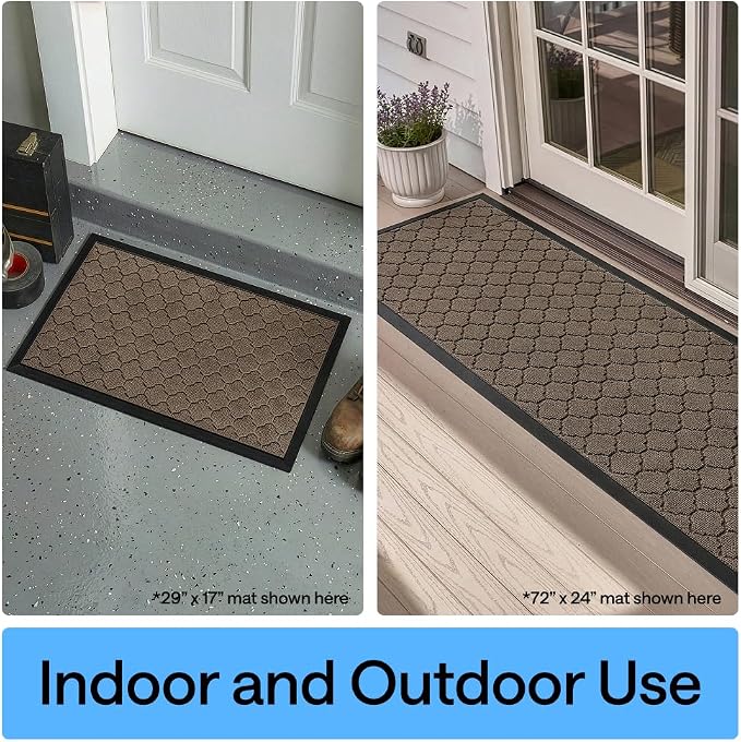 GORILLA GRIP 100% Waterproof All-Season WeatherMAX Doormat, US Designed Natural - Image 9