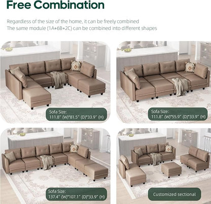 LLappuil Modular Sectional Sofa Middle Module Storage Seat - Image 6