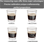 Ackers Shot Glasses Etching Scale Measuring Cup 2PACK Espresso Shot Glasses Liquid Heavy Glass 26-Incremental Measurement 1 OZ, 2 TBS, 6 TSP, 30 ML Kitchen Tools