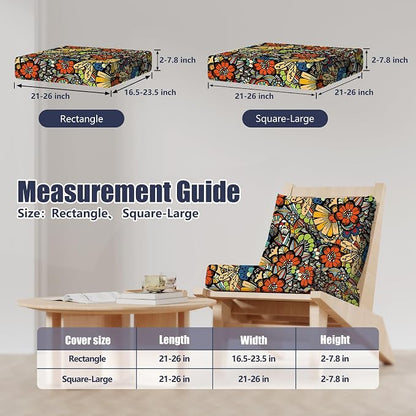 8Pcs Outdoor Cushion Covers, Stretch Patio Furniture Couch Chair Slipcovers | - Image 2