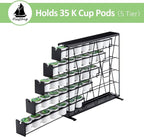 FlagShip 5-Tier Corner Coffee Pod Organizer for K Cup - 35 Capsules Metal Storage, Space-Saving Kitchen Countertop Rack Wall Mountable