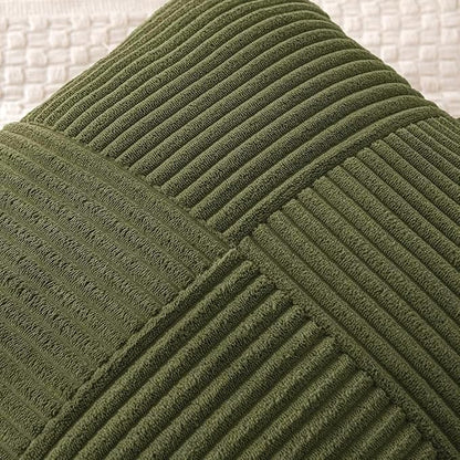 MIULEE Olive Green Decorative Lumbar Throw Pillow Covers 12x20 Inch 2 Pack | - Image 2