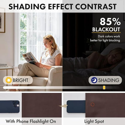 MIULEE Dark Brown Blackout Curtains 4 Panels Set 72 Inch Length Bedroom | - Image 4