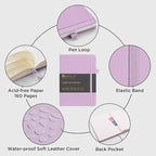 &And Per Se Lined Journal Notebook (5 Packs), 160 Pages, A5 5.7 x 8 inches College Ruled Thick Paper Notebook Journals for Writing, Hardcover Notebooks for Women Men Office School (Lavender)