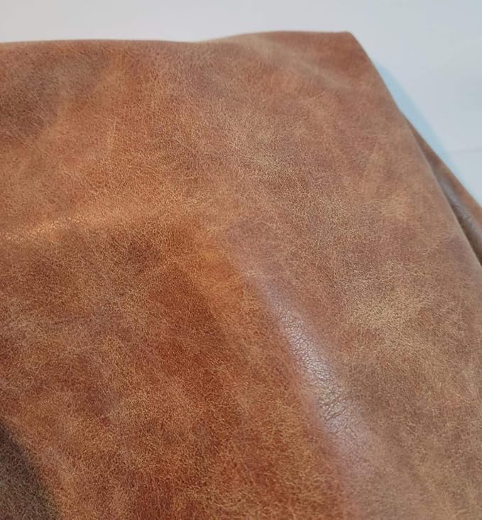 NAT Leathers | Blonde Light Tan Beige Distressed Crazy Horse Soft Faux Vegan by NATLeathers