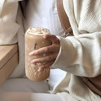 SANDJEST Flower Glass Can, Floral Cup with Lid & Straw, Iced Coffee Aesthetic Cups, Idea Gift for Christmas Birthday Mother Day, Gifts for Women, 16oz