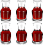 6 Pack Single Serving Wine Carafe Glass Small Mini Carafe Individual Wine Refill Decanter for Dinner Parties Tastings Bars Restaurants (6.5 oz)