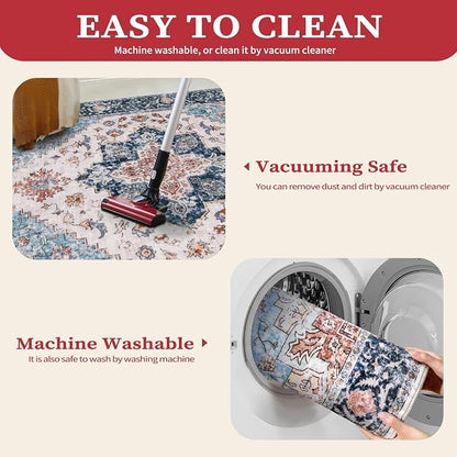 SERISSA 10x14 Washable Non Slip Boho Area Rug - Image 3