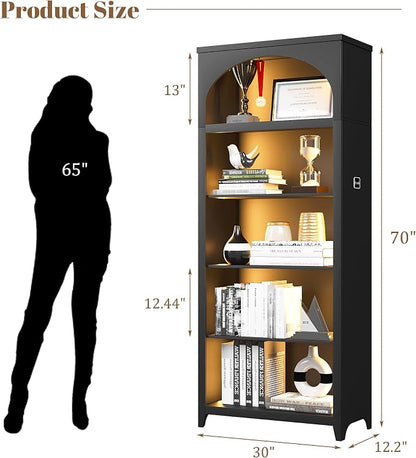 Dystler 5-Tier Arched Bookshelf - Image 2