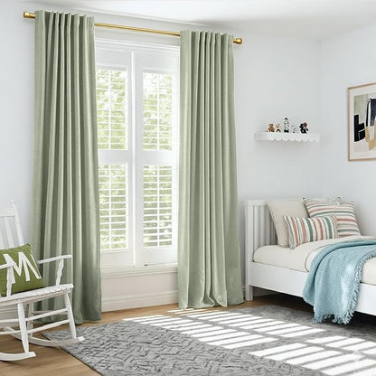 INOVADAY Sage Green Curtains 100% Blackout Curtains - Image 6