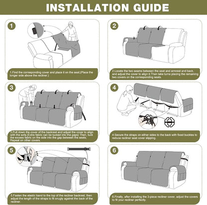 TAOCOCO 100% Waterproof Recliner Sofa Cover, Non Slip Split Couch Covers - Image 8